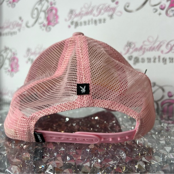 Playboy hat Pink Baseball Cap logo embroidered bunny rabbit head - Picture 3 of 3